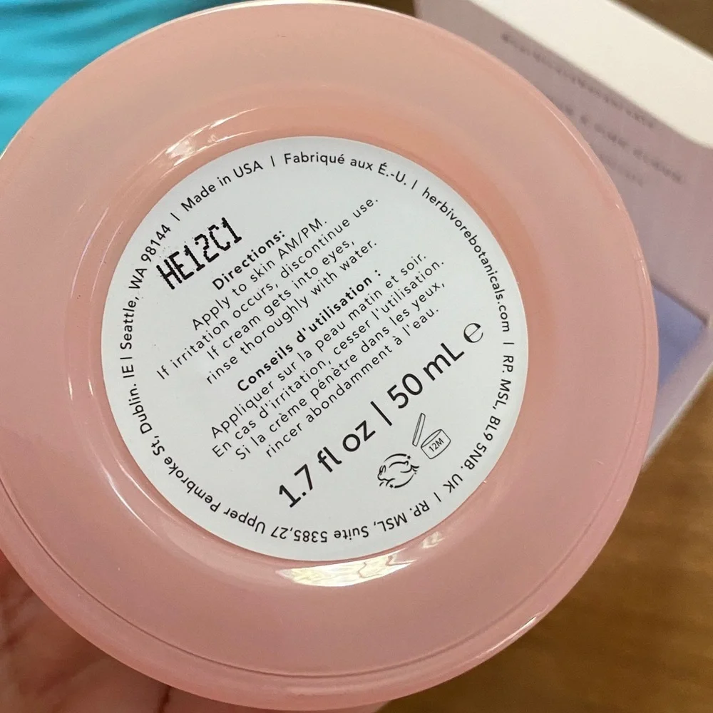 Herbivore Botanicals Pink Cloud Soft Moisture Cream Face Moisturizer - Picture 9 of 11